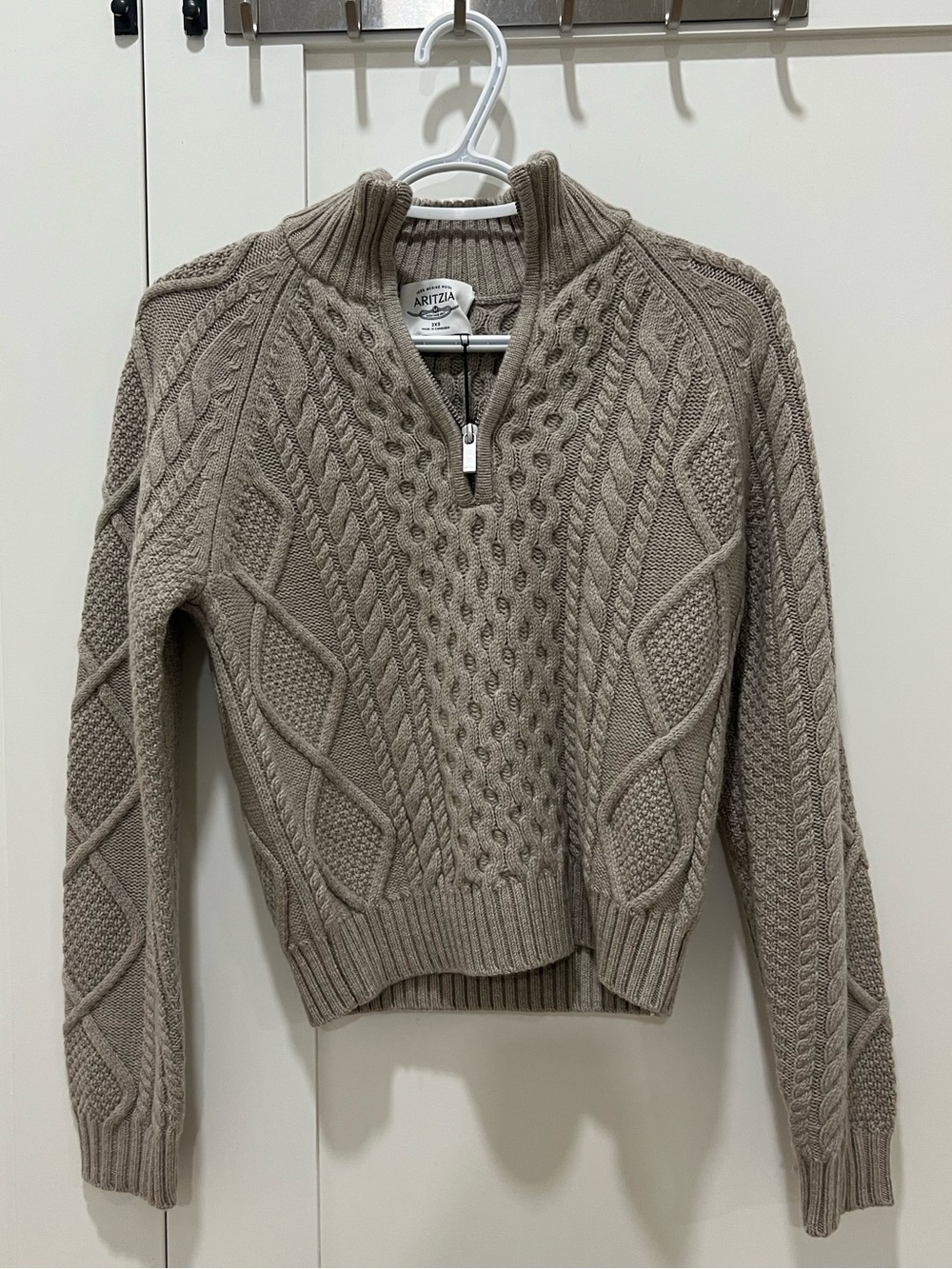 Aritzia Merino Cable Sweater Half-Zip